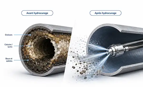 Schéma des zones de débouchage de canalisation dans une habitation