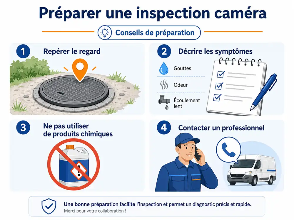 Conseils pour préparer une inspection caméra de canalisation