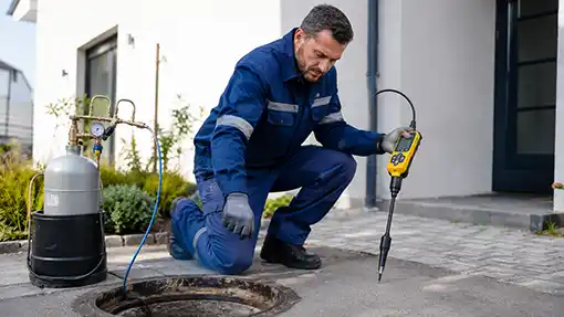 Recherche de fuite sur canalisation par injection de gaz traceur